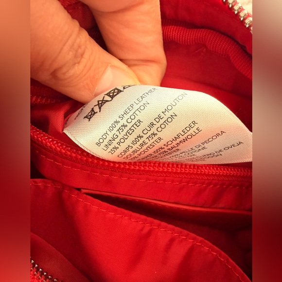 NWT Free People Leather Buckle Shoulder Bag, Red - Picture 8 of 8